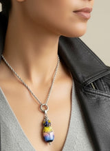 Interchangeable Lampwork Glass Bird Beaded Pendant Necklace #6998D